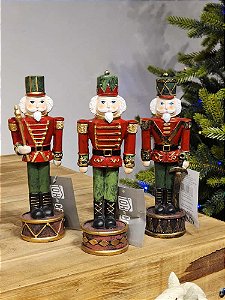 TRIO DE SOLDADO QUEBRA NOZES EM RESINA 25CM