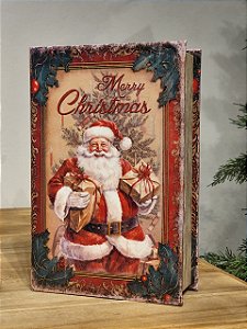 LIVRO CAIXA DECORATIVO MERRY CHRISTMAS NOEL 27CM