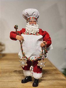 PAPAI NOEL COLECIONÁVEL COZINHEIRO 28CM