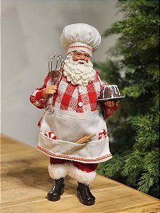PAPAI NOEL COLECIONÁVEL CONFEITEIRO 28CM