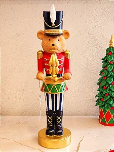 SOLDADO URSO COM TAMBOR EM RESINA 45CM - PRÉ VENDA 2025