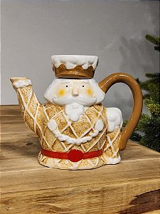 BULE DECORATIVO QUEBRA NOZES VERMELHO E BEGE 20CM