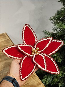 FLOR BICO DE PAPAGAIO AVELUDADO VERMELHO 26CM