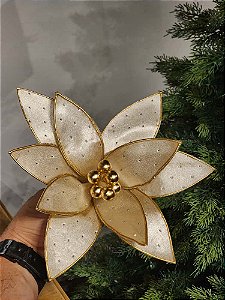FLOR BICO DE PAPAGAIO DOURADO 26CM