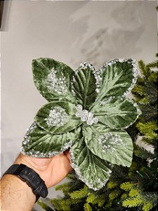 FLOR BICO DE PAPAGAIO AVELUDADO VERDE 25CM