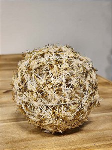 BOLA ARAMADA AVELUDADA DOURADA 10CM