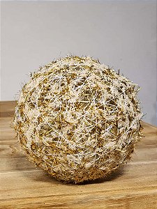 BOLA ARAMADA AVELUDADA DOURADA 15CM