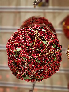 BOLA ARAMADA MICRO BERRY VERMELHA 12CM - PRÉ VENDA 2025