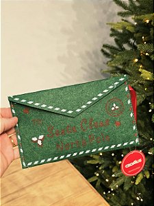 PENDENTE ENVELOPE FELTRO VERDE 21,5CM