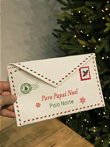PENDENTE ENVELOPE FELTRO COM ALÇA BRANCO 25CM