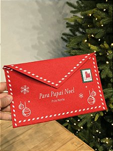 PENDENTE ENVELOPE FELTRO COM ALÇA VERMELHO 25CM
