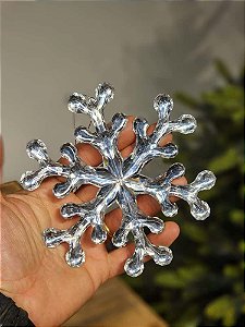 PENDENTE FLOCO DE NEVE PRATA 13,5CM