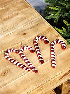 PENDENTE BENGALA CANDY CANE KIT COM 4 UNIDADES
