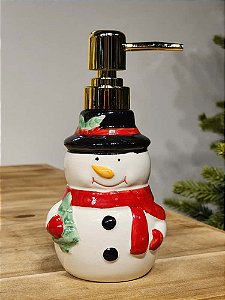 SABONETEIRA PUMP BONECO DE NEVE 18,5CM