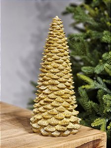 ÁRVORE EM RESINA DECORATIVA DOURADA 30CM