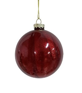 CONJUNTO DE PENDENTE ORNAMENTO DE VIDRO VERMELHO COM 2 UNIDADES  8CM - PRÉ VENDA 2025