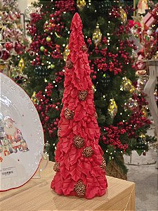 ÁRVORE DECORATIVA EM RESINA VERMELHA 41CM - PRÉ VENDA 2025