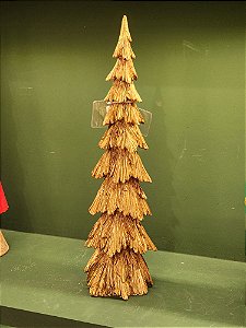 ÁRVORE EM RESINA DECORATIVA DOURADA 42CM - PRÉ VENDA 2025