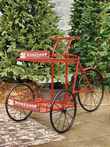 BICICLETA ESPOSITORA EM METAL VERMELHA 135CM