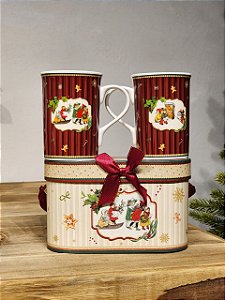 DUPLA DE CANECAS NA CAIXA DE PRESENTE NATAL