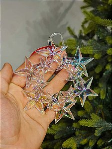 PENDENTE GUIRLANDA ESTRELADA TRANSLUCIDO 12CM
