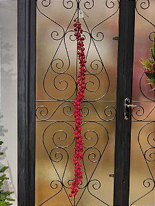FESTÃO ARAMADO COM BERRY VERMELHO 1,71CM