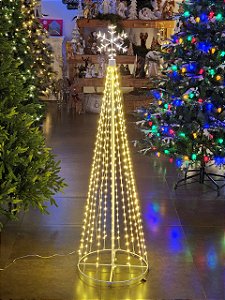 ÁRVORE DE LED COM 400 LEDS WARM BIVOLT PARA USO INTERNO E EXTERNO 1,50CM