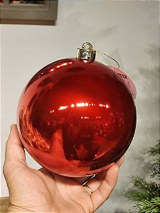BOLA BRILHOSA VERMELHA 15CM