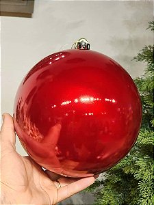 BOLA BRILHOSA VERMELHA 20CM