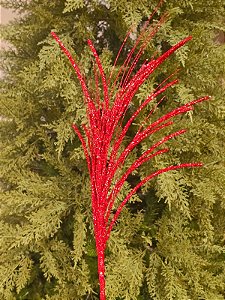 GALHO ARAMADO VERMELHO COM GLITTER 60CM