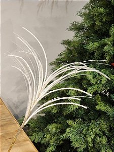 GALHO ARAMADO BRANCO COM GLITTER 60CM