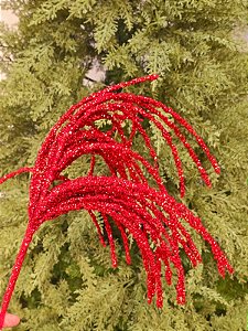 GALHO ARAMADO VERMELHO COM GLITTER 60CM