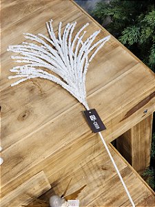 GALHO ARAMADO BRANCO COM GLITTER 60CM
