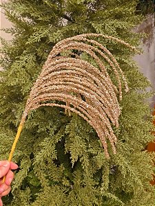 GALHO ARAMADO CHAMPANHE COM GLITTER 60CM