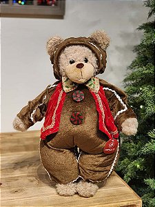 URSO NATALINO MARROM ESCURO 55CM