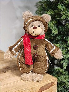 URSO NATALINO MARROM ESCURO 40CM