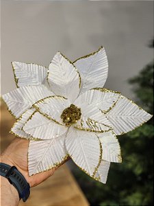 FLOR POINSÉTIA BRANCA 20CM