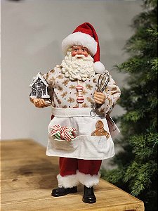PAPAI NOEL COZINHEIRO COLECIONÁVEL 38CM