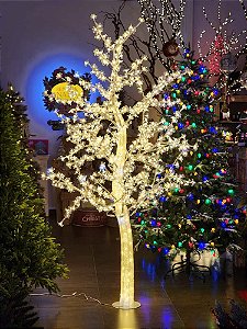 ÁRVORE DE LED CEREJEIRA WARM COM BRANCO FRIO 2,50CM 110V USO EXTERNO E INTERNO