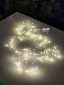 PISCA CLUSTER FESTÃO FIO DE FADA 200 LEDS 2 METROS WARM BIVOLT