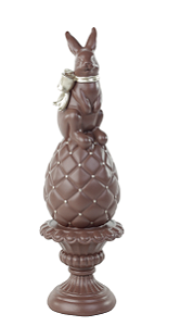 COELHO CHOCOLATUDO EM CIMA DO OVO EM RESINA 28CM - PRÉ VENDA 2026