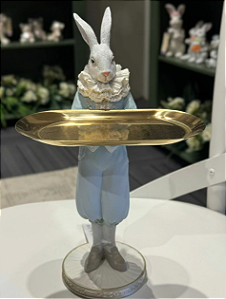 COELHO AZUL COM BANDEJA 28CM - PRÉ VENDA 2026