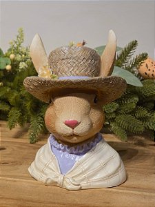 BUSTO COELHO COM CHAPÉU 21CM