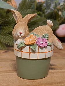 COELHO NA XÍCARA VERDE 12CM