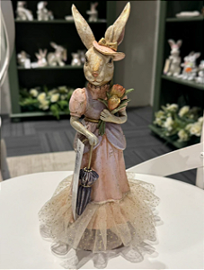 COELHA ROSA COM VESTIDO 29CM - PRÉ VENDA 2026