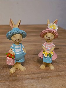 CASAL DE COELHOS 10CM