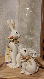 CASAL DE COELHOS BRANCO 20CM - PRÉ VENDA 2026