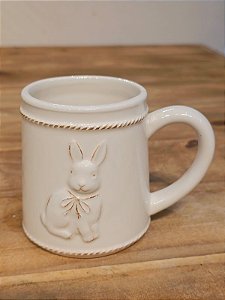 CANECA COELHO BRANCO 15CM