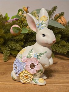 COELHO FLORIDO BRANCO 17CM
