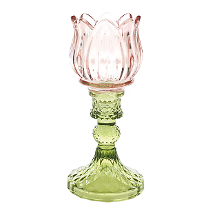 CASTIÇAL FLOR ROSA 17CM - PRÉ VENDA 2026